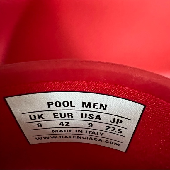 New Men’s “Balenciaga” Red Pool Slides - Picture 4 of 6